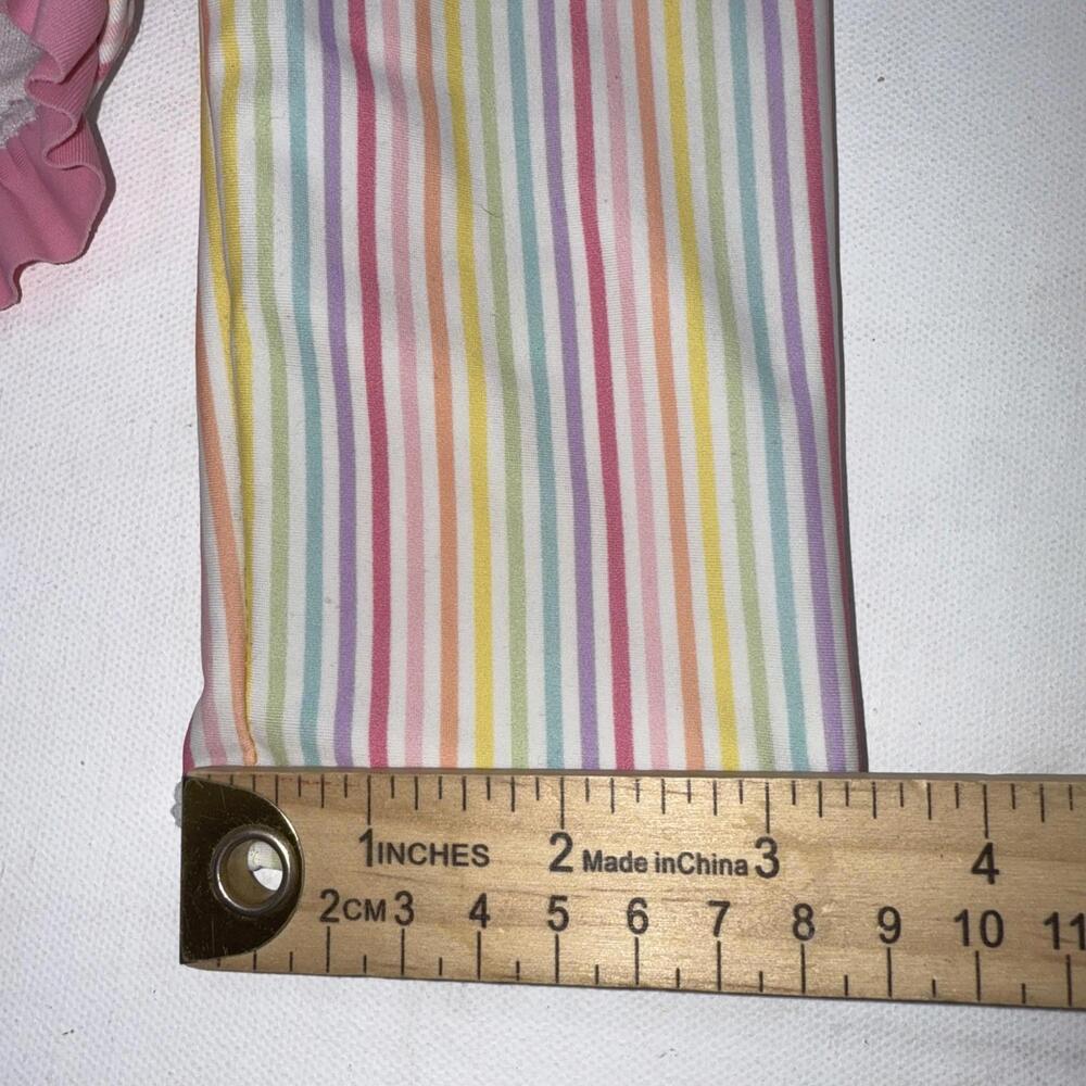 Ruffle‎ Butts Pink Striped Preppy Designer 1 Piece Bathing Suit SwimSuit Size 8 - Picture 11 of 14